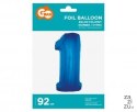 Balon foliowy "Cyfra 1", niebieska, 92 cm KK