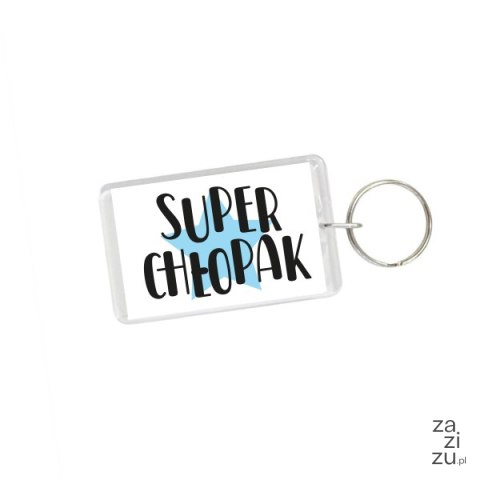 Brelok plastikowy dwustronny w kształcie prostokąta "Super Chłopak" Brelok plastikowy dwustronny w kształcie prostokąta "Super Chłopak"