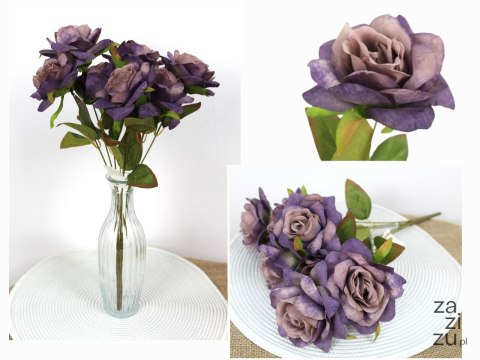 Bukiet RÓŻA wysokość 43 cm 7 łodyg (7 kwiatów 11 cm) FIOLETOWA KME-125C Bukiet RÓŻA wysokość 43 cm 7 łodyg (7 kwiatów 11 cm) FIOLETOWA KME-125C
