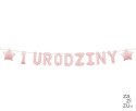 Girlanda papierowa "1 URODZINY" różowa 1,5 m. BF-BURR