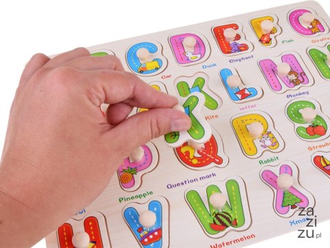 Literki drewniane ABECADŁO drewniane 2w1 + język angielski ZA4751 Literki drewniane ABECADŁO drewniane 2w1 + język angielski ZA4751