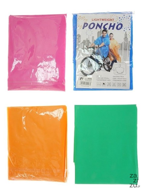 Płaszcz przeciwdeszczowy poncho 130 x 100cm Płaszcz przeciwdeszczowy poncho 130 x 100cm