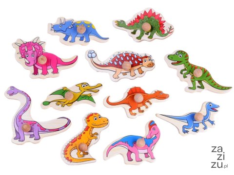 Puzzle drewniane dinozaury 11 elementów układanka ZA4723 Puzzle drewniane dinozaury 11 elementów układanka ZA4723