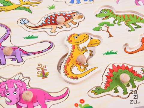 Puzzle drewniane dinozaury 11 elementów układanka ZA4723 Puzzle drewniane dinozaury 11 elementów układanka ZA4723