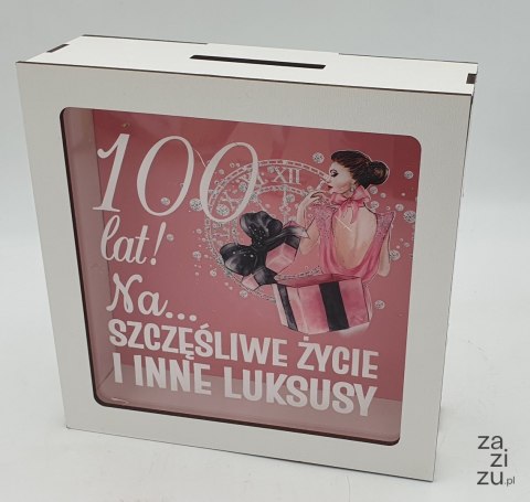 Skarbonka z okienkiem 100 lat 18 x 18cm PANI ELEGANT 3301-EPI100 Skarbonka z okienkiem 100 lat 18 x 18cm PANI ELEGANT 3301-EPI100