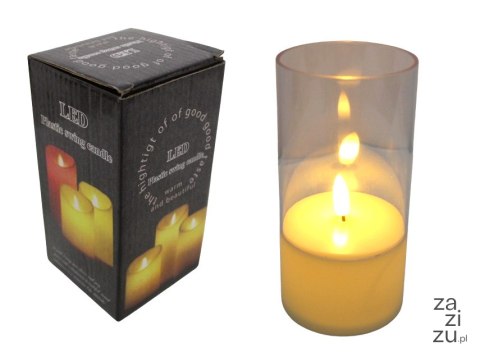 Świeca świeczka led niska skaczący płomień w transparentnej obudowie 12,5 x 7,5cm SXU-106A Świeca świeczka led niska skaczący płomień w transparentnej obudowie 12,5 x 7,5cm SXU-106A