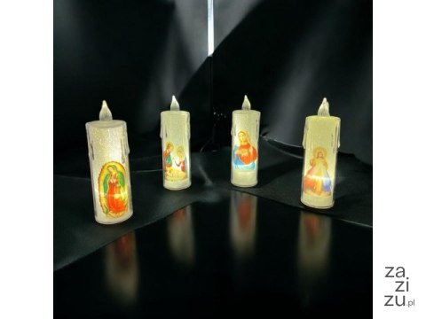 Świeczka led / wkład do zniczy 12cm - mix wzorów 690107 Świeczka led / wkład do zniczy 12cm - mix wzorów 690107