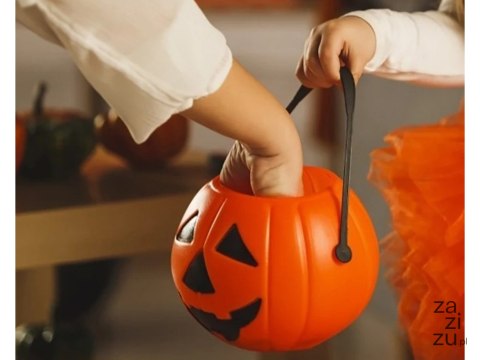 Wiaderko halloween pojemnik dynia na cukierki duże kociołek na słodycze 26145 Wiaderko halloween pojemnik dynia na cukierki duże kociołek na słodycze 26145
