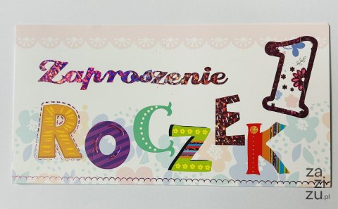Zaproszenia na roczek 10szt. + koperta Zaproszenia na roczek 10szt. + koperta
