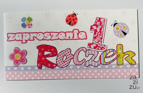Zaproszenia na roczek 10szt. + koperta Zaproszenia na roczek 10szt. + koperta