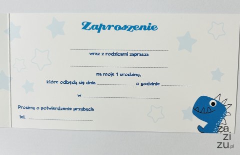 Zaproszenia na roczek 10szt. + koperta Zaproszenia na roczek 10szt. + koperta