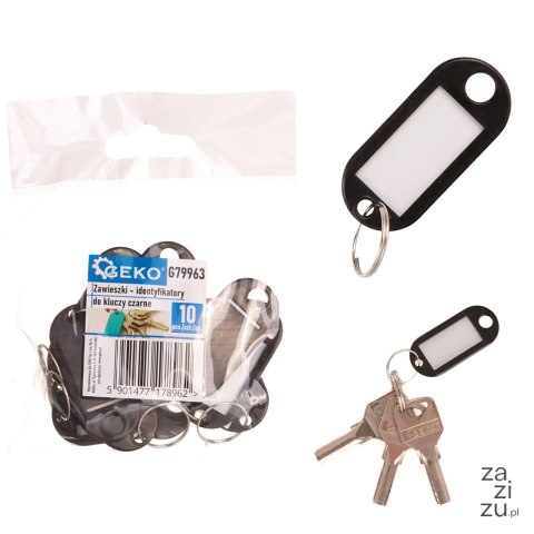 Zawieszki - identyfikatory do kluczy czarne 10szt. G79963 Zawieszki - identyfikatory do kluczy czarne 10szt. G79963