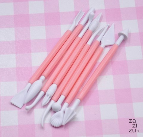 Zestaw szpatułek plastikowych do modelowania zdobienia tortów masy cukrowej 8el 16cm niebieskie CAC-107 Zestaw szpatułek plastikowych do modelowania zdobienia tortów masy cukrowej 8el 16cm niebieskie CAC-107