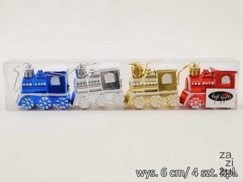 Bombka zawieszka plastik 4szt. LOKOMOTYWA MIX TG44016 Bombka zawieszka plastik 4szt. LOKOMOTYWA MIX TG44016