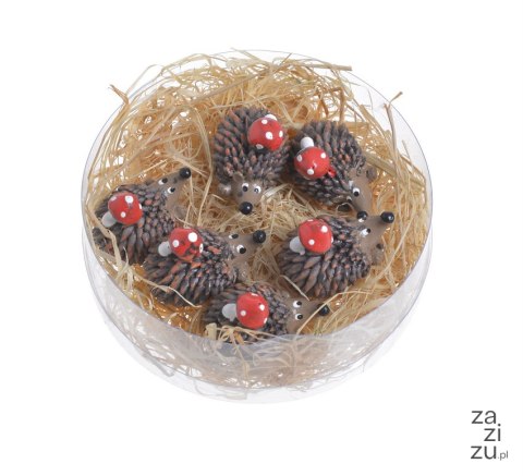 Jeż z muchomorem 3cm, 6szt - RD8B-0901 Jeż z muchomorem 3cm, 6szt - RD8B-0901