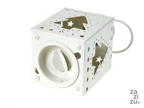 Lampion na tealight z motywem świątecznym 12 x 6 x 6cm metalowy Lampion na tealight z motywem świątecznym 12 x 6 x 6cm metalowy