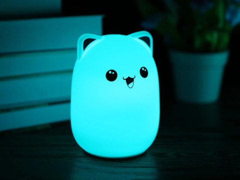 Lampka nocna dla dzieci led kot kotek rgb pilot Lampka nocna dla dzieci led kot kotek rgb pilot