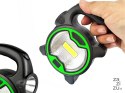 Mocna lampa latarka warsztatowa led cob z uchwytem halogen na baterie 11303_Z