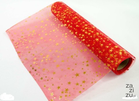 Organza 36cm x 4,5m CZERWONA Orgboż-0002czerwona Organza 36cm x 4,5m CZERWONA Orgboż-0002czerwona