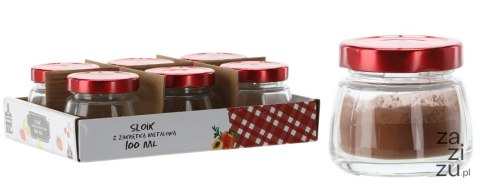 Słoiczek z czerwoną metalową zakrętką 100ml 6szt. Słoiczek z czerwoną metalową zakrętką 100ml 6szt.