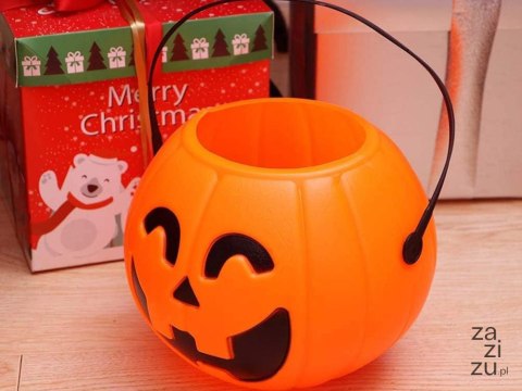 Wiaderko halloween pojemnik dynia na cukierki duże 15 x 13cm Wiaderko halloween pojemnik dynia na cukierki duże 15 x 13cm