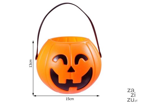 Wiaderko halloween pojemnik dynia na cukierki duże 15 x 13cm Wiaderko halloween pojemnik dynia na cukierki duże 15 x 13cm