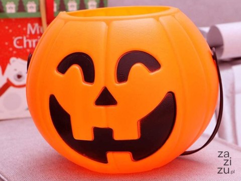 Wiaderko halloween pojemnik dynia na cukierki duże 15 x 13cm Wiaderko halloween pojemnik dynia na cukierki duże 15 x 13cm