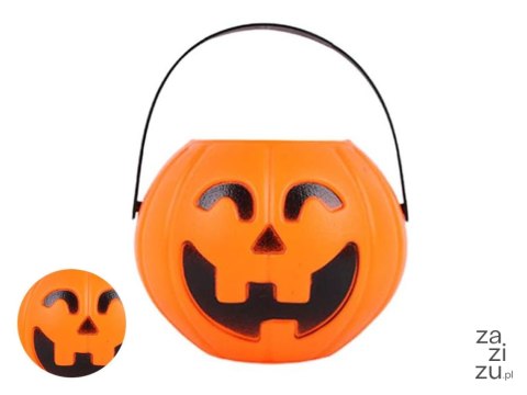 Wiaderko halloween pojemnik dynia na cukierki duże 15 x 13cm Wiaderko halloween pojemnik dynia na cukierki duże 15 x 13cm