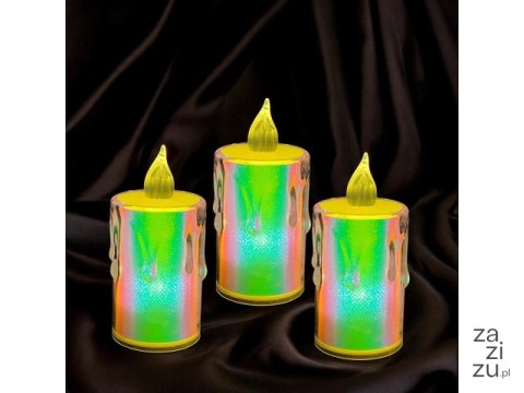 Holograficzna świeczka led 7,5cm 7285 Holograficzna świeczka led 7,5cm 7285