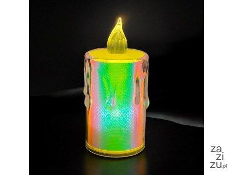 Holograficzna świeczka led 7,5cm 7285 Holograficzna świeczka led 7,5cm 7285