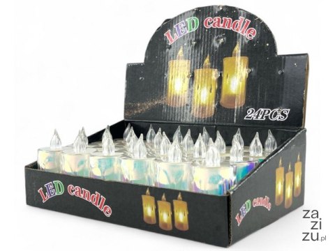 Holograficzna świeczka led 7,5cm 7285 Holograficzna świeczka led 7,5cm 7285