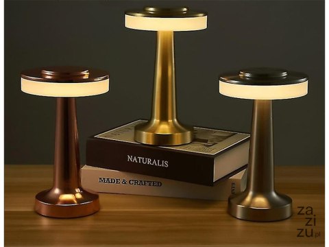 Lampka nocna stołowa dotykowa lampa 3 stopniowa do sypialni bezprzewodowa producenta 12309_ZŁ Lampka nocna stołowa dotykowa lampa 3 stopniowa do sypialni bezprzewodowa producenta 12309_ZŁ