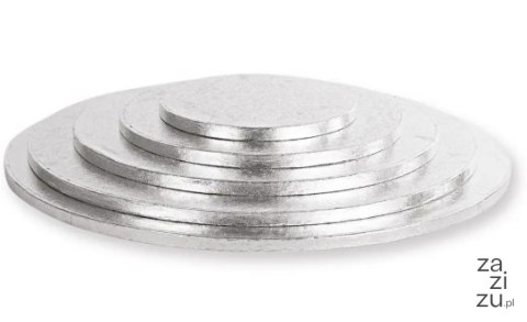 Podkład pod tort srebrny okrągły 25 cm x 1,2 cm H - 0924 Podkład pod tort srebrny okrągły 25 cm x 1,2 cm H - 0924
