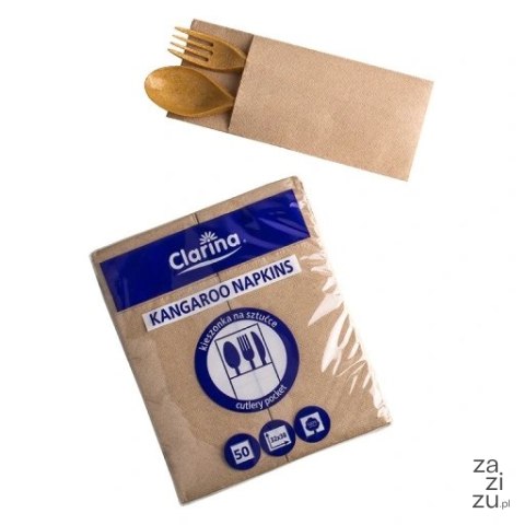 Serwetki 50szt KANGUREK brąz eco AKU5828 Serwetki 50szt KANGUREK brąz eco AKU5828