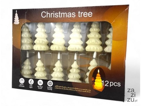 Świeczka led choinka imitacja wosku - 12cm 7309 Świeczka led choinka imitacja wosku - 12cm 7309