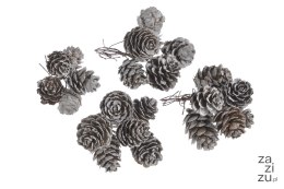 Szyszki około 1,5cm - 3cm, na druciku 9cmH, 24szt. Brązowy 22CAN2-654