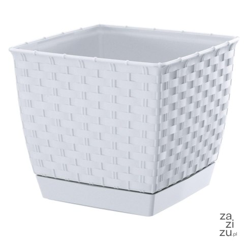 Doniczka donica RATOLLA Square z podstawką 14,5x12,6 cm BIAŁA Doniczka donica RATOLLA Square z podstawką 14,5x12,6 cm BIAŁA