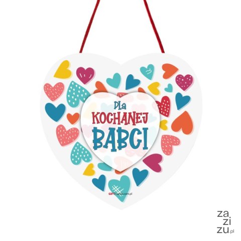 Drewniana tabliczka owal wzbogacona lakierem UV z napisem "Dla Kochanej Babci". 12 x 12 cm Drewniana tabliczka owal wzbogacona lakierem UV z napisem "Dla Kochanej Babci". 12 x 12 cm
