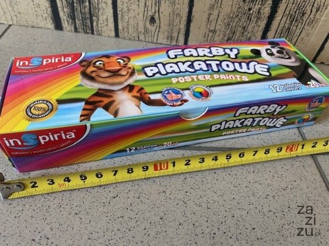 Farby 12 kolorów plakatowe 20ml INSPIRIA Farby 12 kolorów plakatowe 20ml INSPIRIA
