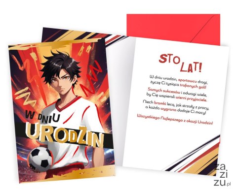 Karnet PR-559 Urodziny (anime, chłopięce, piłka nożna) PR-559