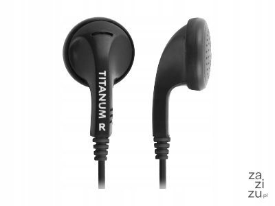Słuchawki douszne stereo czarne - przewodowe - złącze jack 3,5 mm TH108K TITANUM Słuchawki douszne stereo czarne - przewodowe - złącze jack 3,5 mm TH108K TITANUM