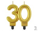 Świeczka B&C cyferka 30, metalik złota, 8.0 cm PF-SCZ30