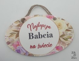 Tabliczka owal 11 x 18 cm NAJLEPSZA BABCIA NA ŚWIECIE