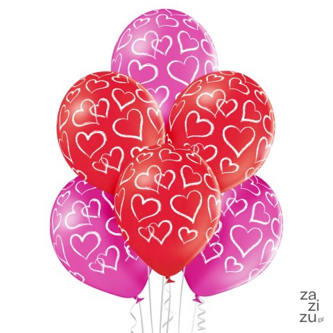 Balony serca 6szt. | BN06-280 Balony serca 6szt. | BN06-280
