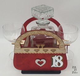 Karafka + kieliszki TOREBKA 18 urodziny