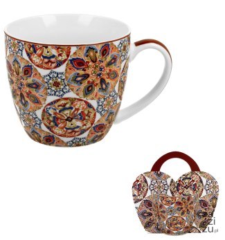 Kubek 460 ml w "koszyczku" GANIKA RED Kubek 460 ml w "koszyczku" GANIKA RED