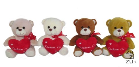 Miś pluszowy z sercem 21cm KOCHAM CIĘ M3663 Miś pluszowy z sercem 21cm KOCHAM CIĘ M3663