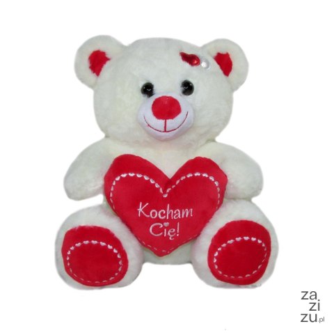 Miś pluszowy z sercem 30cm KOCHAM CIĘ M3751 Miś pluszowy z sercem 30cm KOCHAM CIĘ M3751