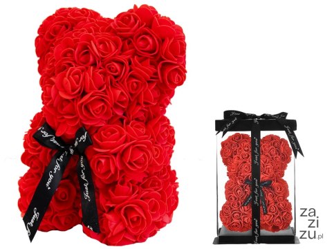 Miś z płatków róż prezent duży pudełko rose XL 25cm | 01903 Miś z płatków róż prezent duży pudełko rose XL 25cm | 01903