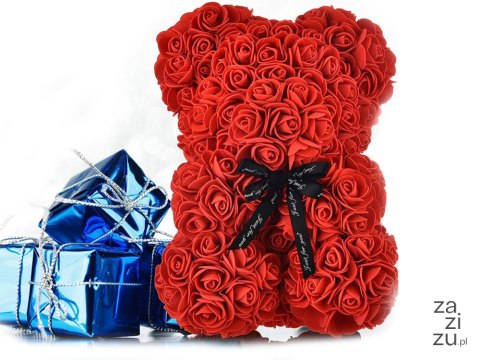 Miś z płatków róż prezent duży pudełko rose XL 25cm | 01903 Miś z płatków róż prezent duży pudełko rose XL 25cm | 01903